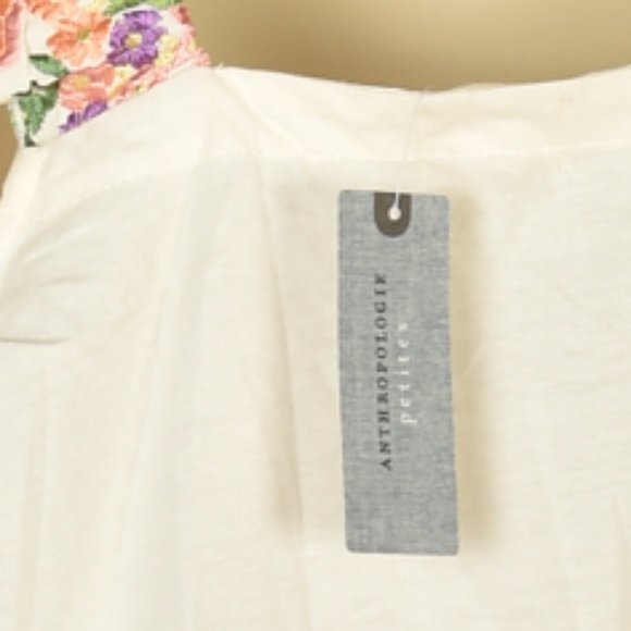 Anthropology Tiny Petites Embroidered Sleeveless Shirt Size SP {EX+} - Picture 3 of 5